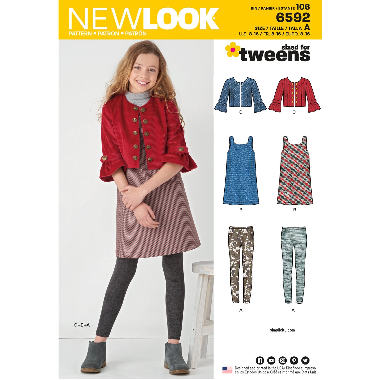 New Look Sewing Pattern 6592: Girls' Sportswear