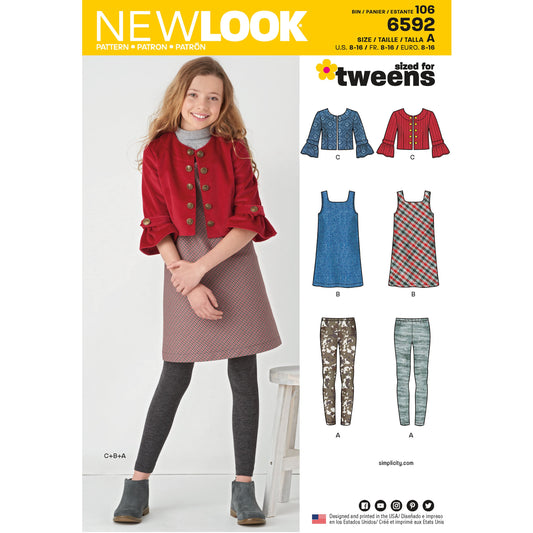 New Look Sewing Pattern 6592: Girls' Sportswear