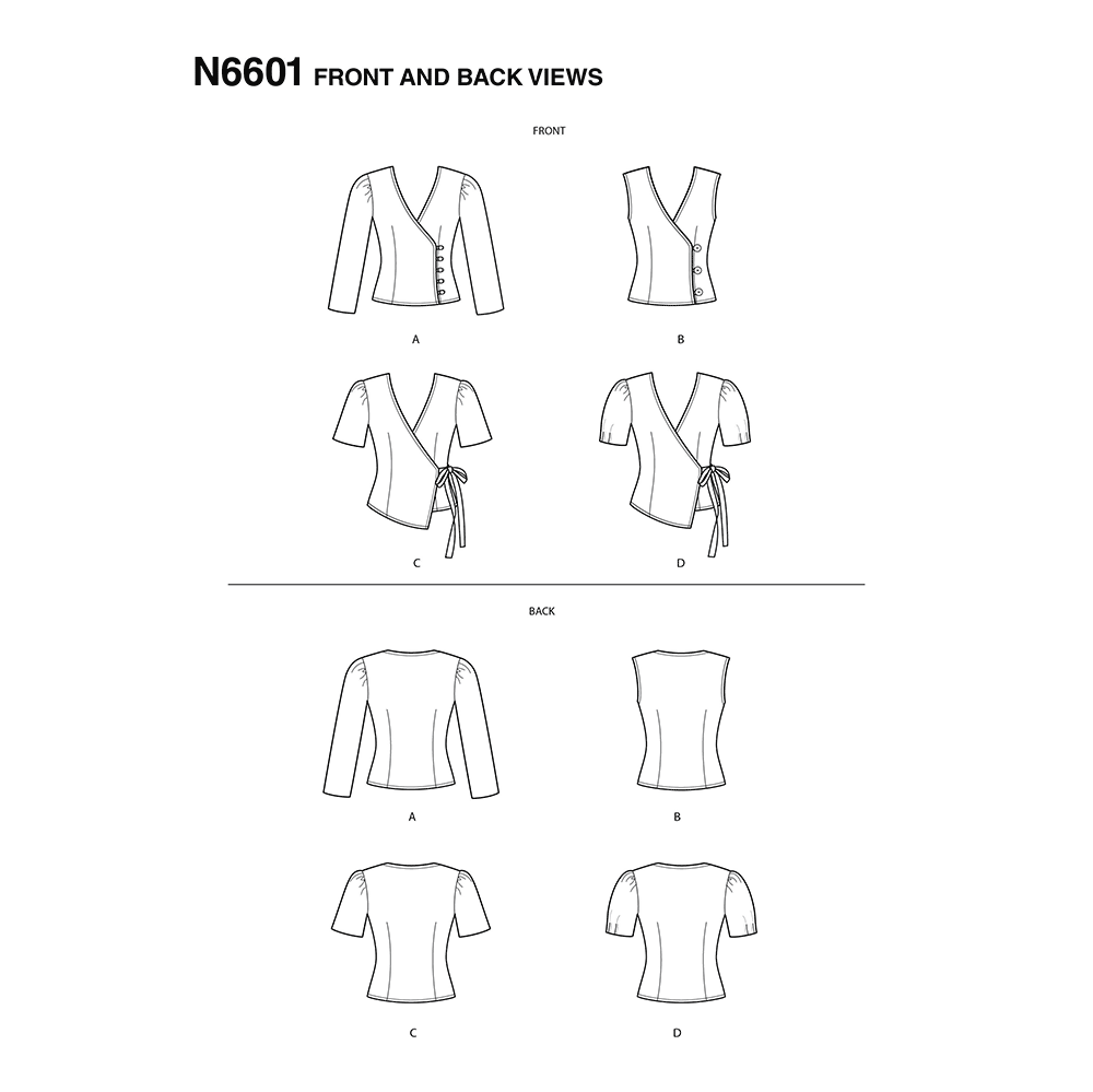 New Look Sewing Pattern 6601: Misses' Tops