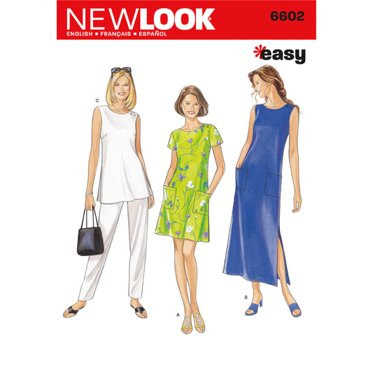 New Look Sewing Pattern 6602: Misses' Easy to Sew Dresses