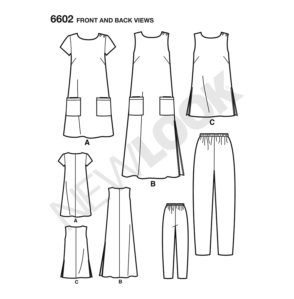 New Look Sewing Pattern 6602: Misses' Easy to Sew Dresses