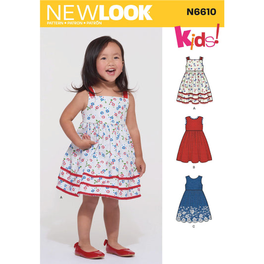 New Look Sewing Pattern 6610: Toddlers' Dress