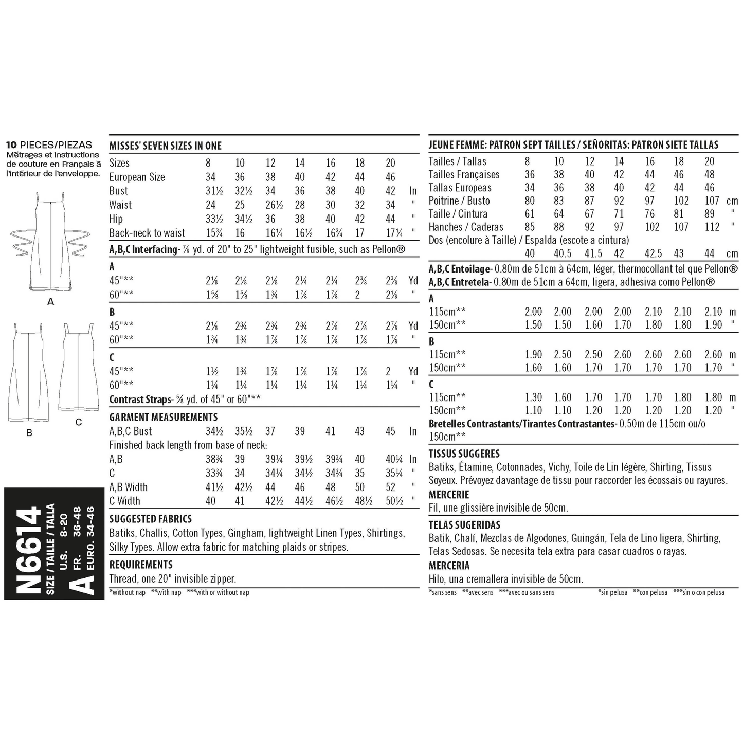 New Look Sewing Pattern 6614: Misses' Dresses