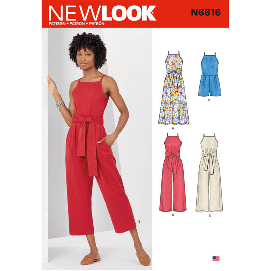 New Look Sewing Pattern 6616: Misses' Dress and Jumpsuit