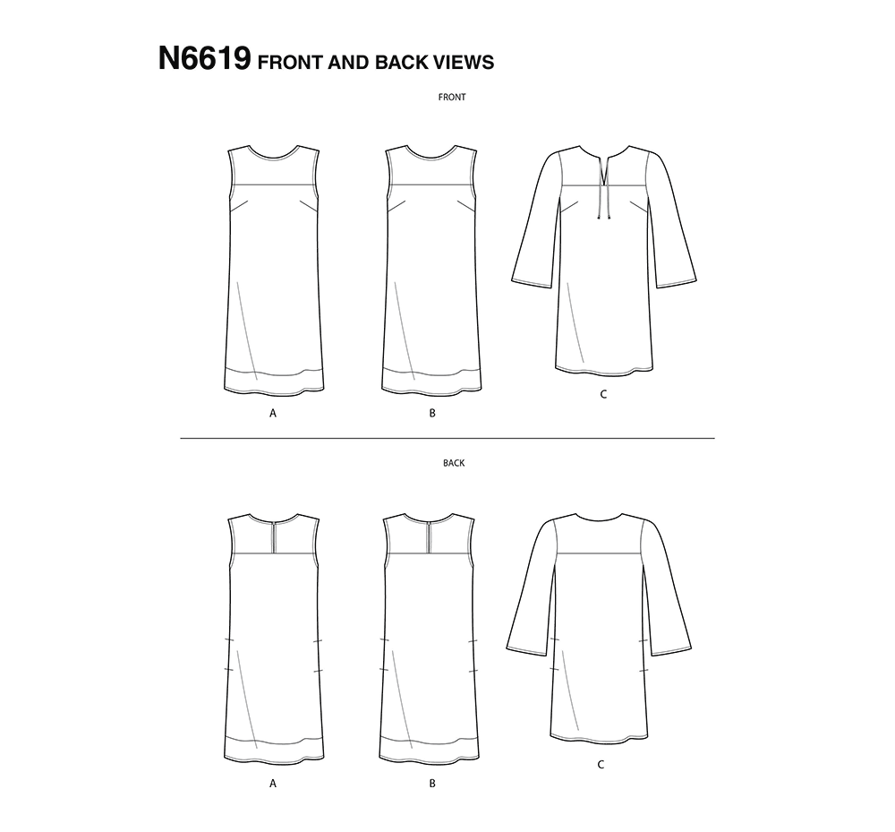 New Look Sewing Pattern 6619: Misses' Dresses