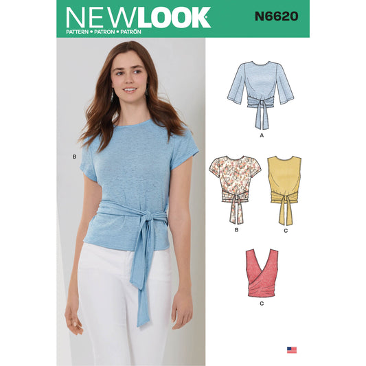 New Look Sewing Pattern 6620: Misses' Wrap Tops