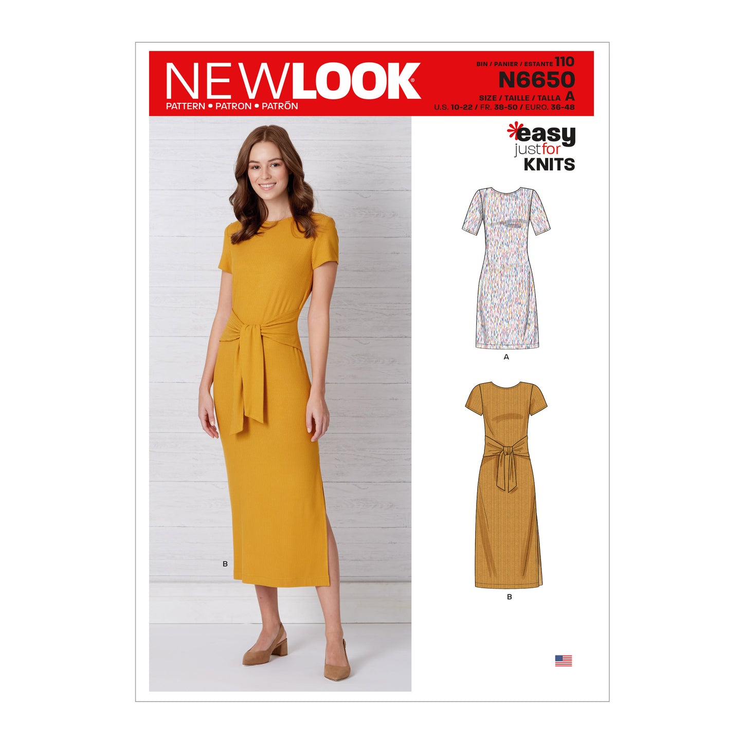 New Look Sewing Pattern 6650: Misses' Easy Just for Knits Dress with Sleeve and Length Variations