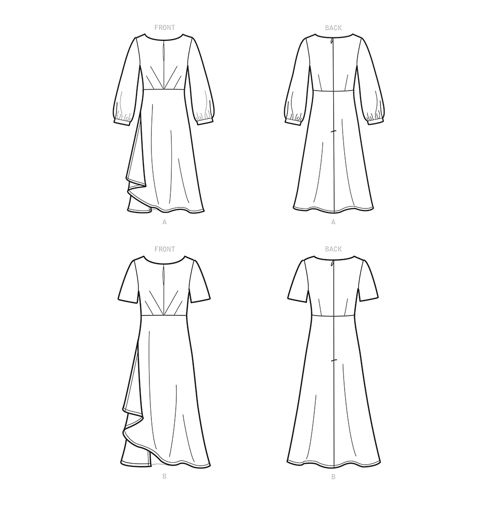 New Look Sewing Pattern 6655: Misses' Dress in Two Lengths with Sleeve Variations