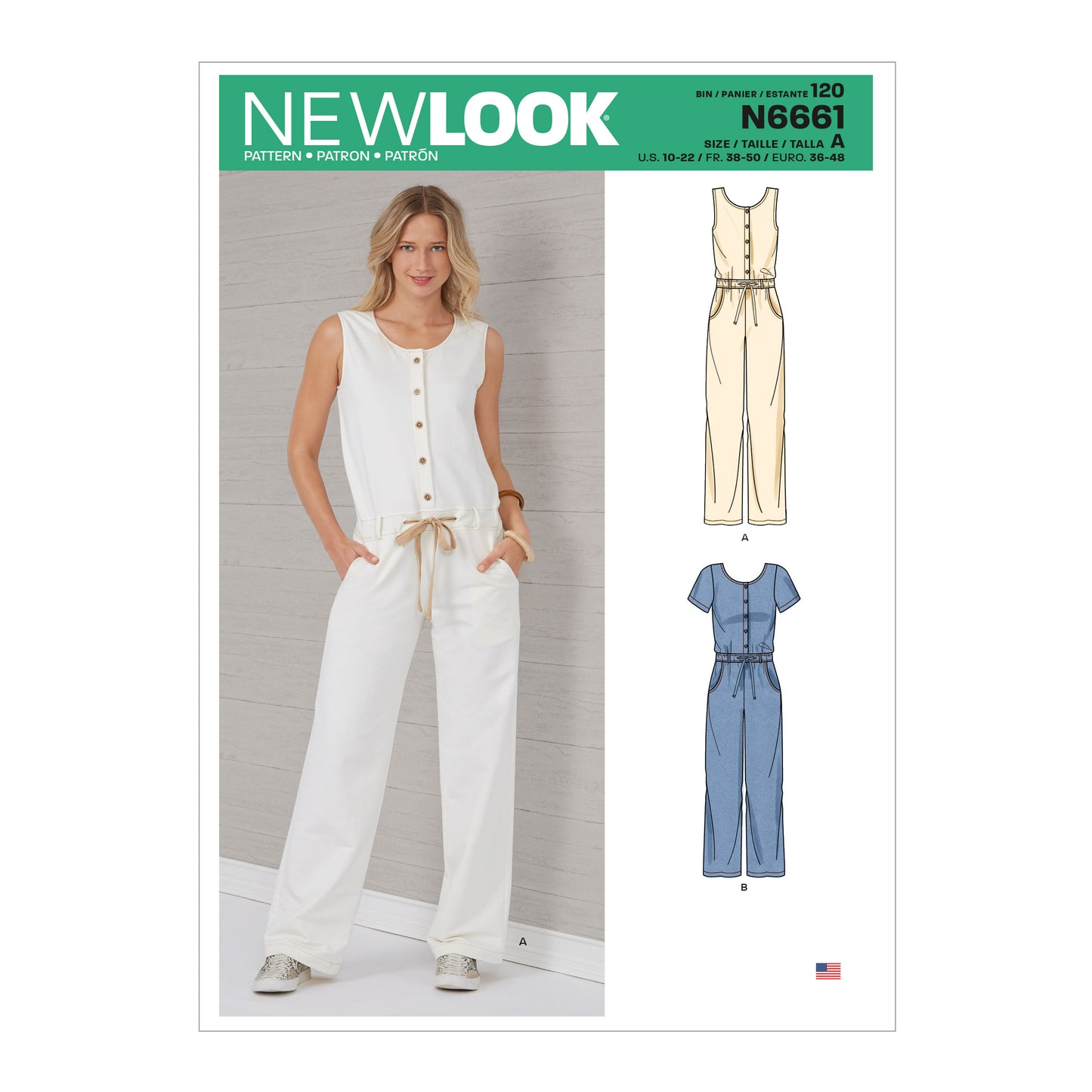 New Look Sewing Pattern 6661: Misses' Relaxed Fit Jumpsuit with Drawstring Waist