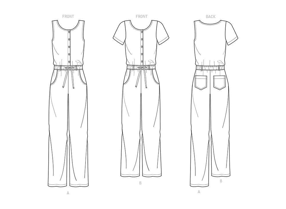 New Look Sewing Pattern 6661: Misses' Relaxed Fit Jumpsuit with Drawstring Waist