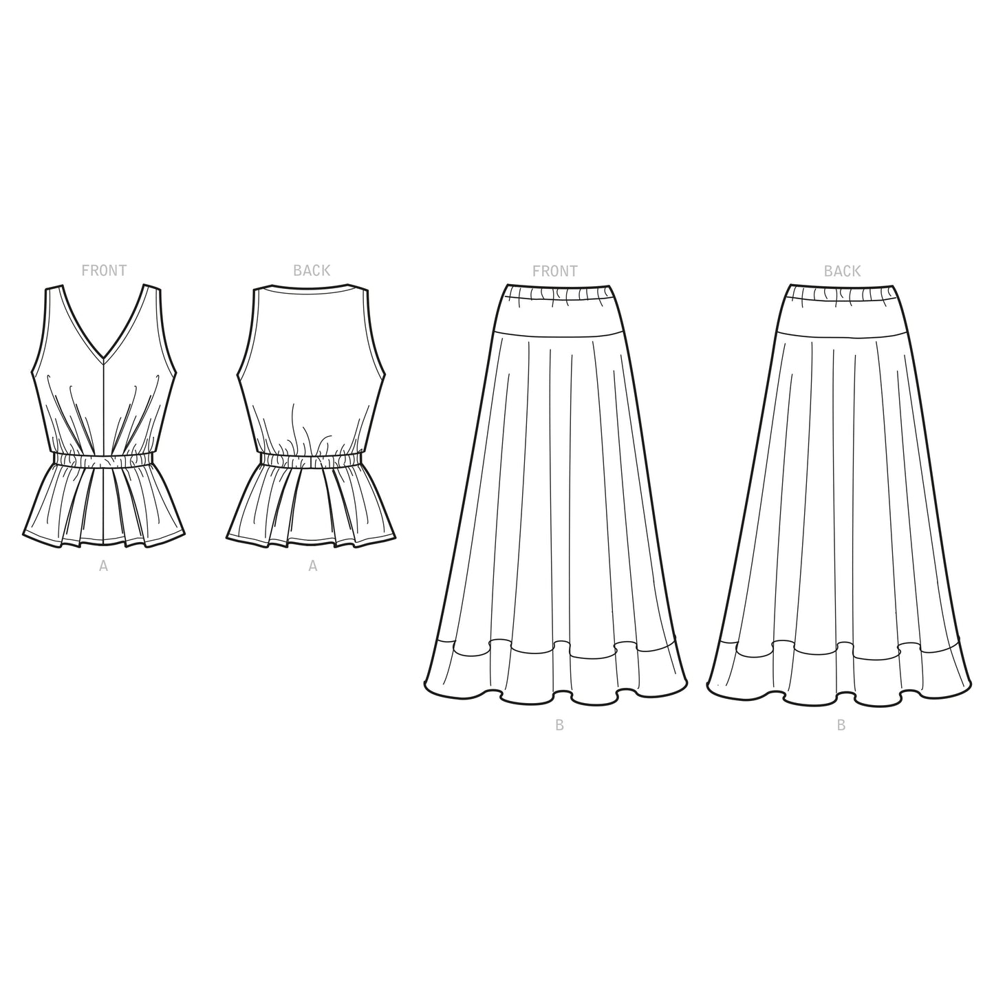 New Look Sewing Pattern 6668: Misses' Top and Skirt