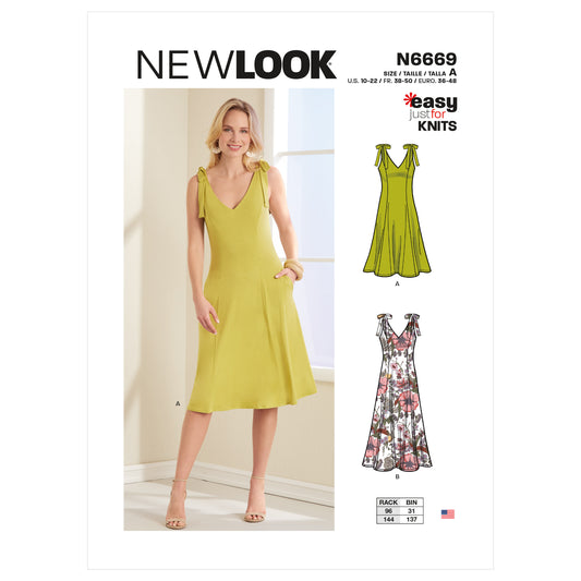 New Look Sewing Pattern 6669: Misses' Easy Just for Knits Dress