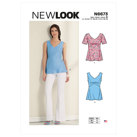 New Look Sewing Pattern 6673: Misses' Tops