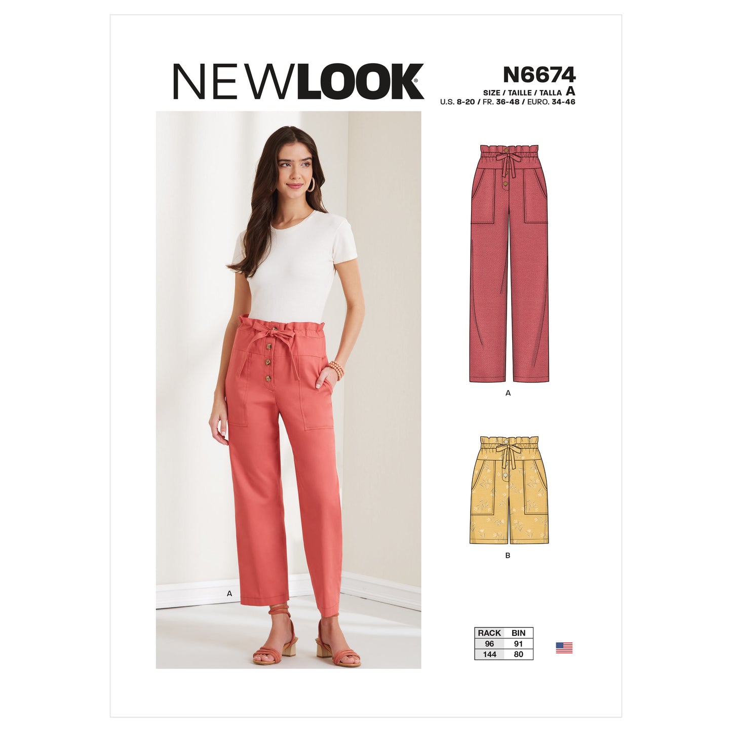 New Look Sewing Pattern 6674: Misses' Trousers and Shorts