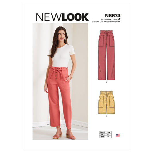 New Look Sewing Pattern 6674: Misses' Trousers and Shorts