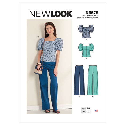 New Look Sewing Pattern 6678: Misses' Top and Trousers