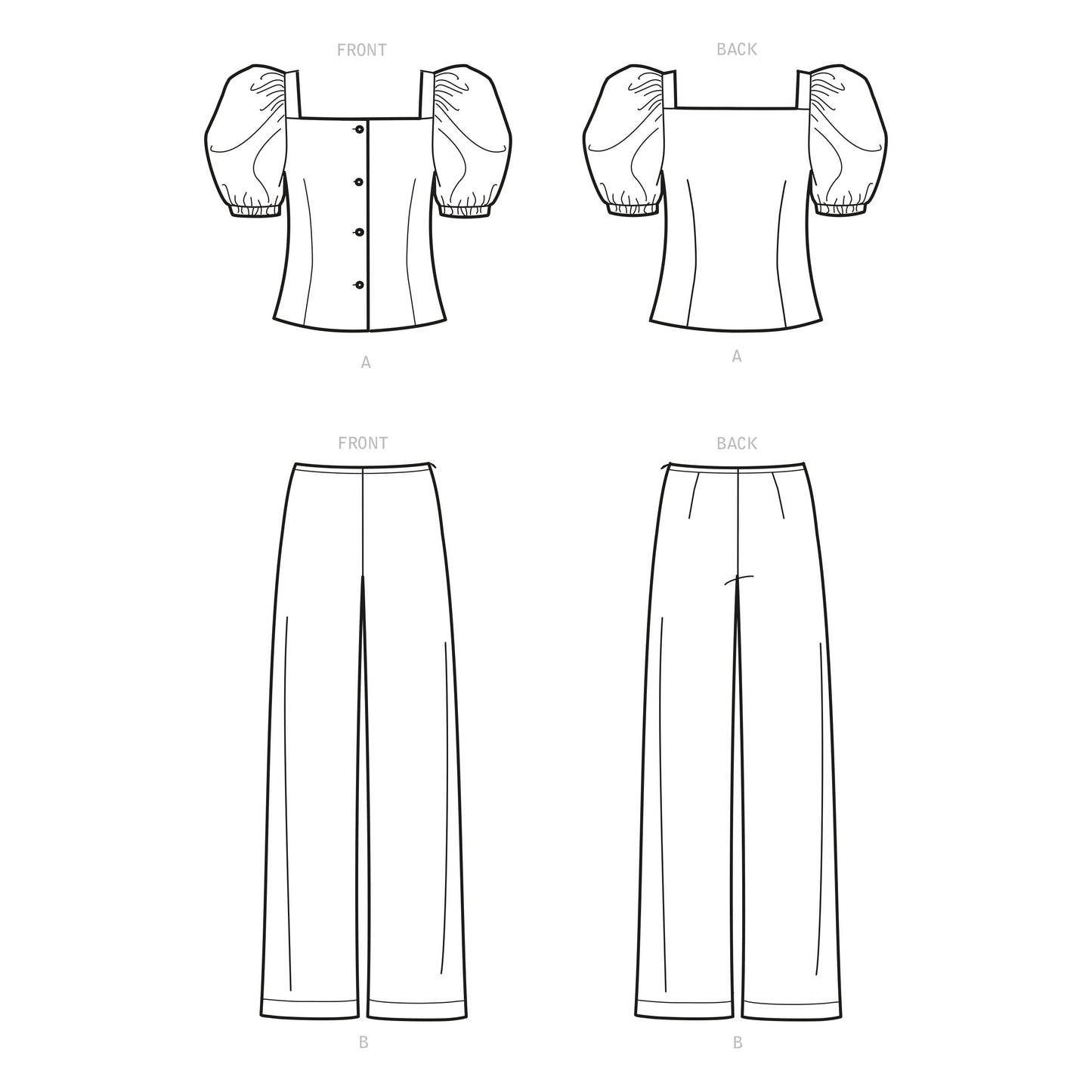 New Look Sewing Pattern 6678: Misses' Top and Trousers