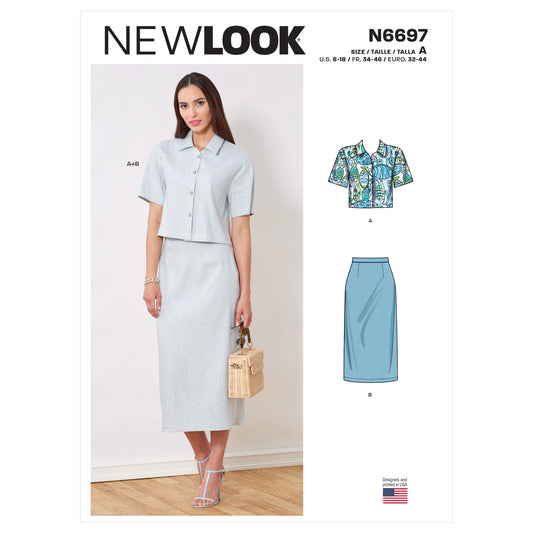 New Look Sewing Pattern 6697: Misses' Top and Skirt