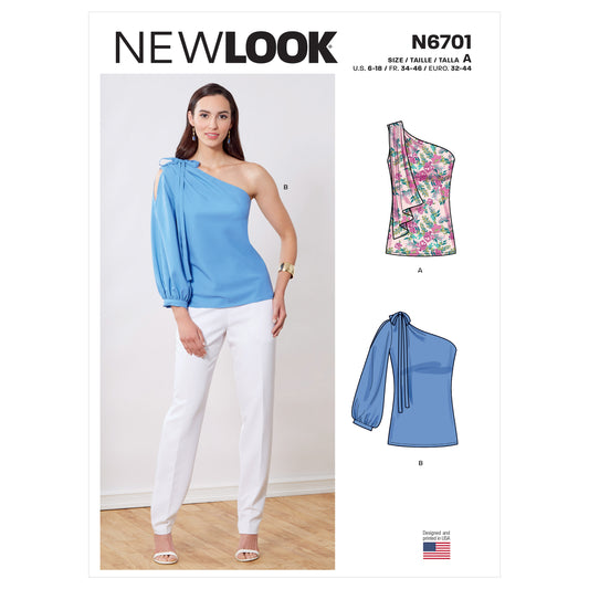 New Look Sewing Pattern 6701: Misses' One Shoulder Tops