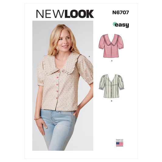 New Look Sewing Pattern 6707: Misses' Easy to Sew Tops