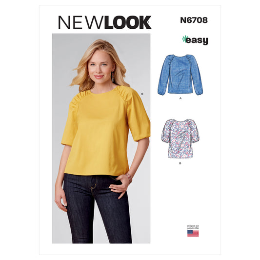 New Look Sewing Pattern 6708: Misses' Easy to Sew Tops