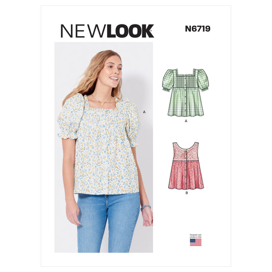 New Look Sewing Pattern 6719: Misses' Tops