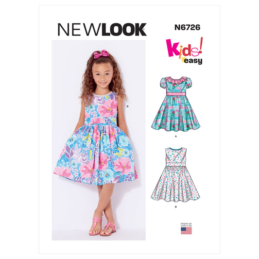 New Look Sewing Pattern 6726: Toddlers' and Children's Easy to Sew Dresses