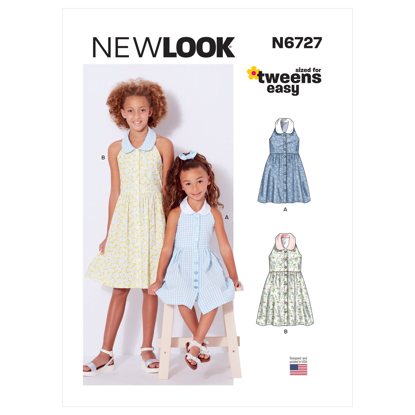 New Look Sewing Pattern 6727: Children's and Girls' Easy to Sew Dresses