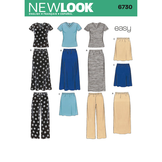 New Look Sewing Pattern 6730: Misses' Easy to Sew Separates