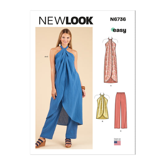 New Look Sewing Pattern 6736: Misses' Easy to Sew Dresses, Top and Trousers