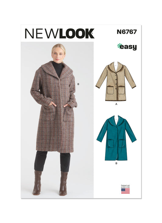 New Look Sewing Pattern 6767: Misses' Easy to Sew Coats