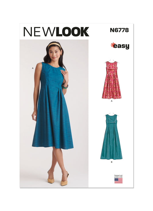 New Look Sewing Pattern 6778: Misses' Easy to Sew Dress in Two Lengths