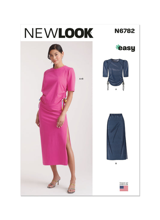 New Look Sewing Pattern 6782: Misses' Easy to Sew Knit Top and Skirt