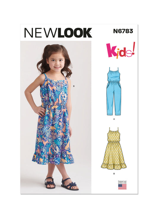 New Look Sewing Pattern 6783: Children's Jumpsuit and Sundress