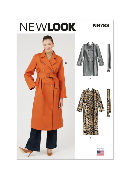 New Look Sewing Pattern 6788: Misses' Trench Coat