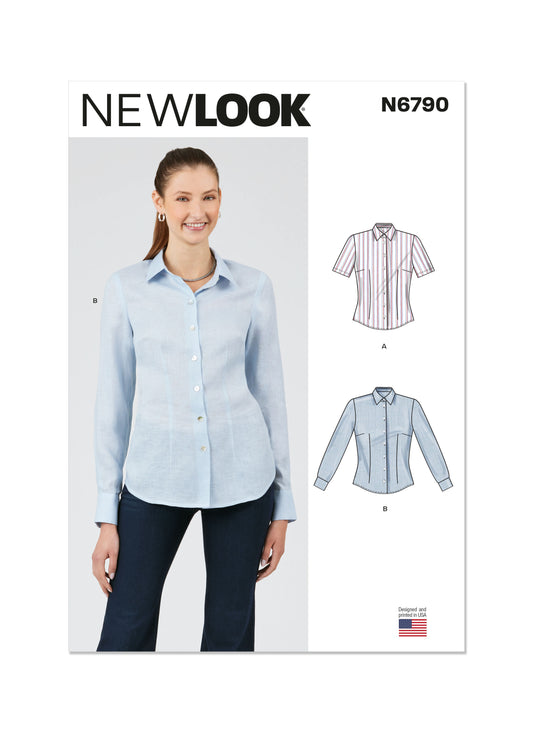 New Look Sewing Pattern 6790: Misses' Blouse with Two Sleeve Lengths