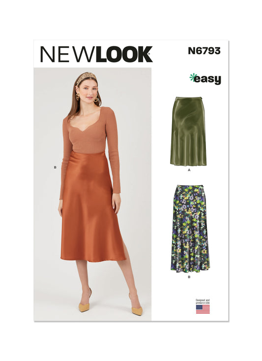 New Look Sewing Pattern 6793: Misses' Easy to Sew Skirt in Two Lengths