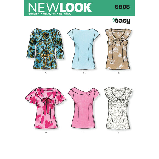 New Look Sewing Pattern 6808: Misses' Easy to Sew Tops