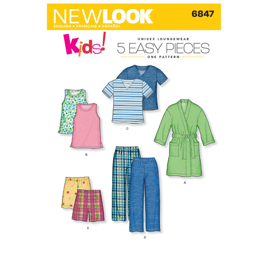 New Look Sewing Pattern 6847: Children's Sleepwear