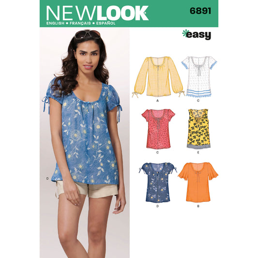 New Look Sewing Pattern 6891: Misses' Easy to Sew Tops