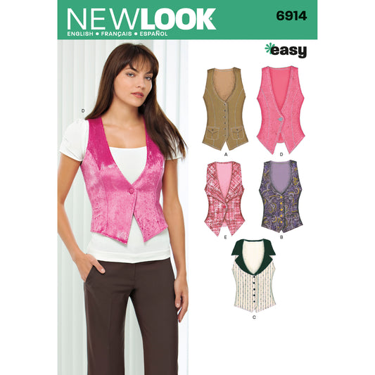 New Look Sewing Pattern 6914: Misses' Easy to Sew Tops