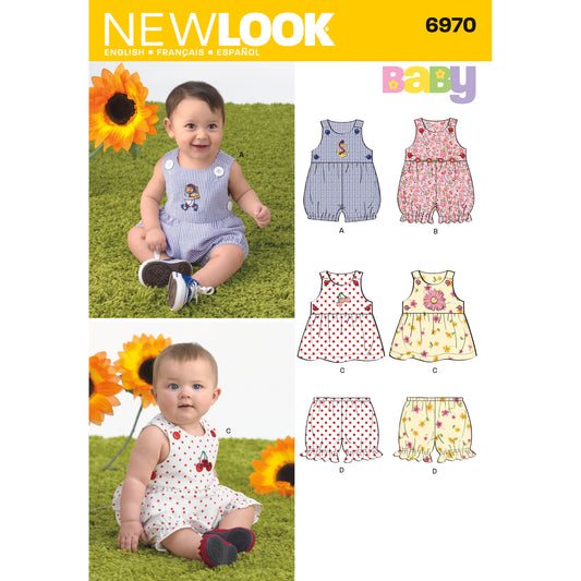 New Look Sewing Pattern 6970: Babies' Romper and Dress