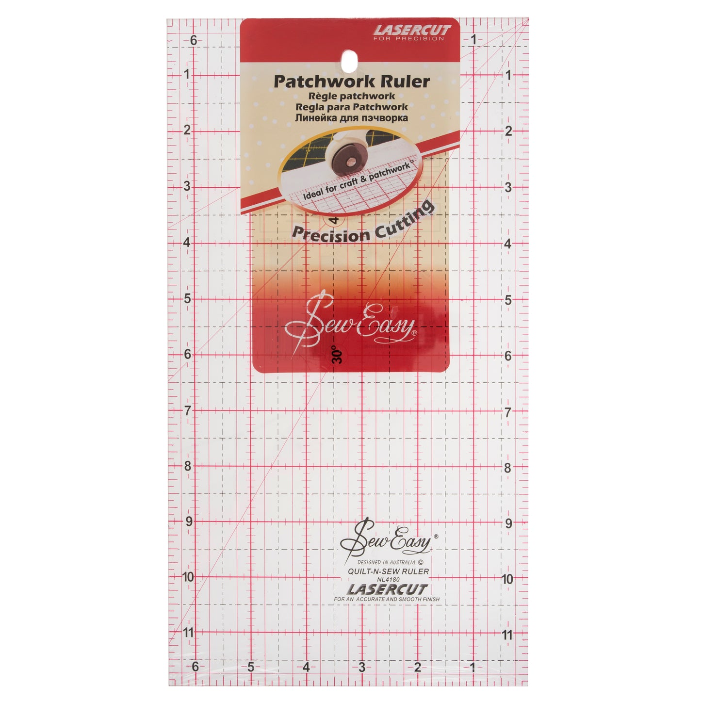 Sew Easy Patchwork Ruler 12in x 6.5in