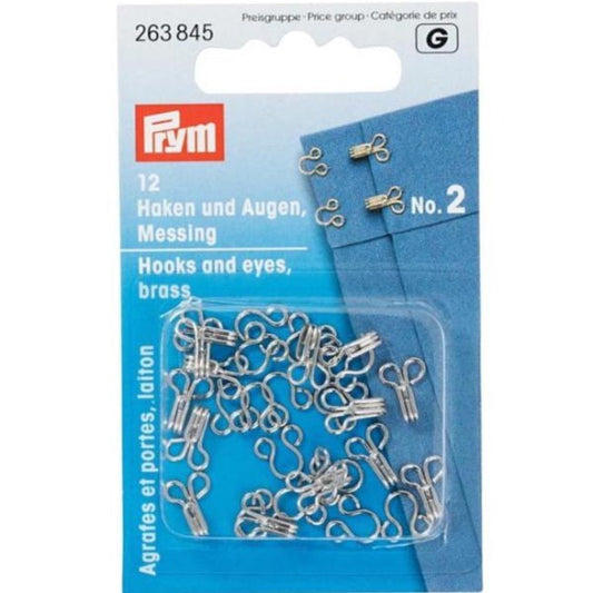 Prym Hooks and Eyes No.2: Silver
