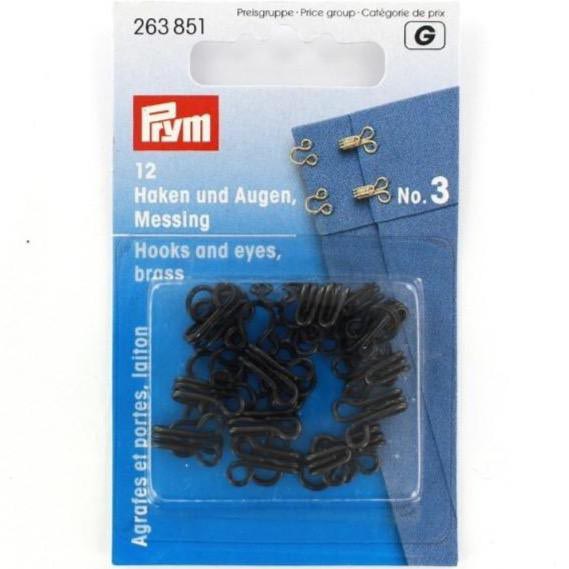 Prym Hooks and Eyes No.3: Black