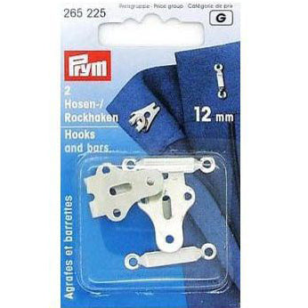 Prym Trouser and Skirt Hooks and Bars 12mm: Silver