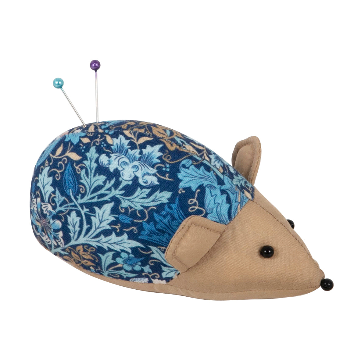 Hedgehog Pincushion in Woodblock Floral