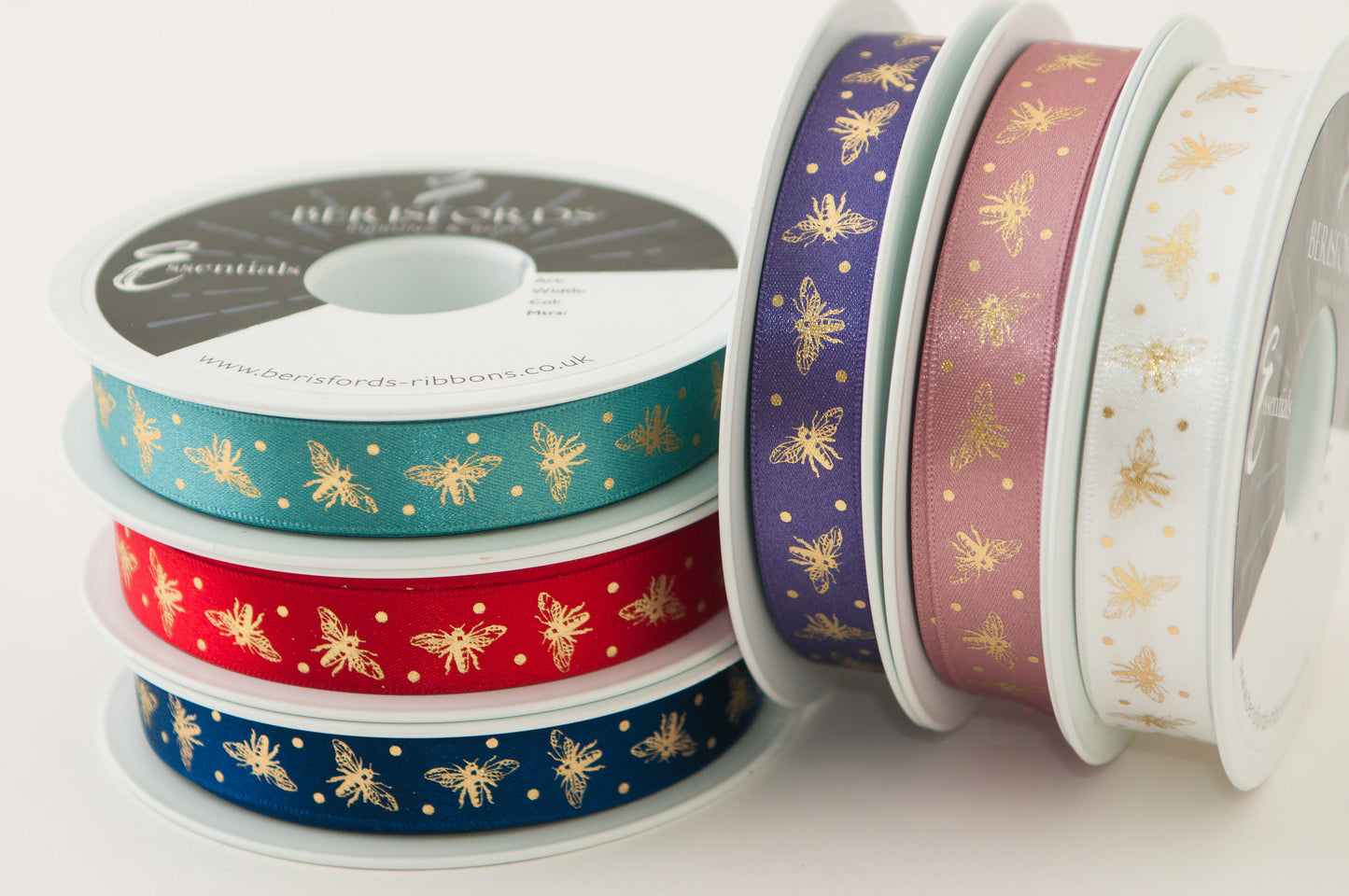 Sparkly Bee Ribbon 25mm: Various Colours