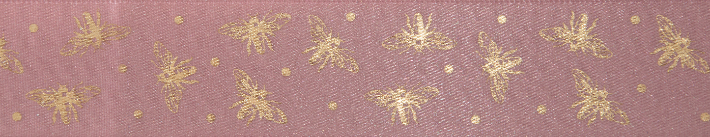 Sparkly Bee Ribbon 25mm: Various Colours