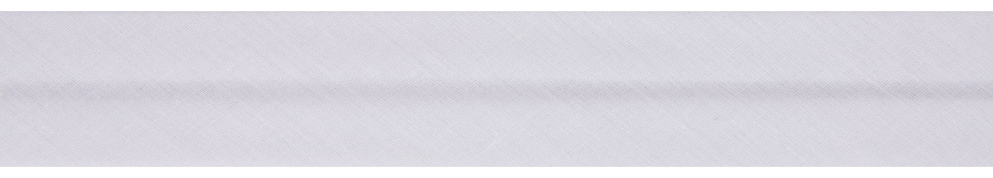 Polycotton Bias Binding 25mm: White